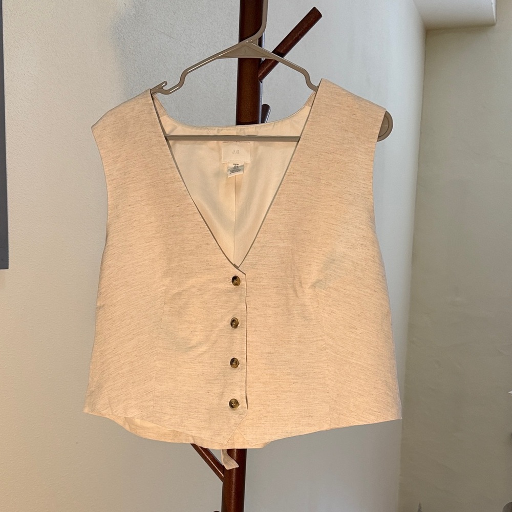 H&M Cream Button-Front Vest